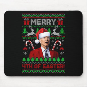 Vrolijk 4e van Pasen plezier Joe Biden Kerst Lelij Muismat