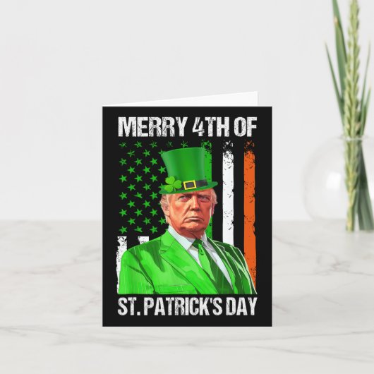 Vrolijk 4e van St Patricks Day Trump Leprechaun Pe Kaart (Voorkant)