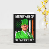 Vrolijk 4e van St Patricks Day Trump Leprechaun Pe Kaart (Gele Bloem)