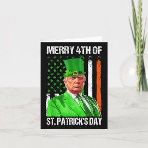 Vrolijk 4e van St Patricks Day Trump Leprechaun Pe Kaart