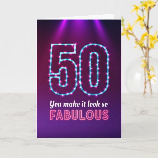 Vrolijk 50ste verjaardag, je maakt het zo geweldig kaart (Gele Bloem)