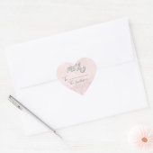 Vrolijk aan..Van naam Confetti roze hart goud Hart Sticker (Envelop)