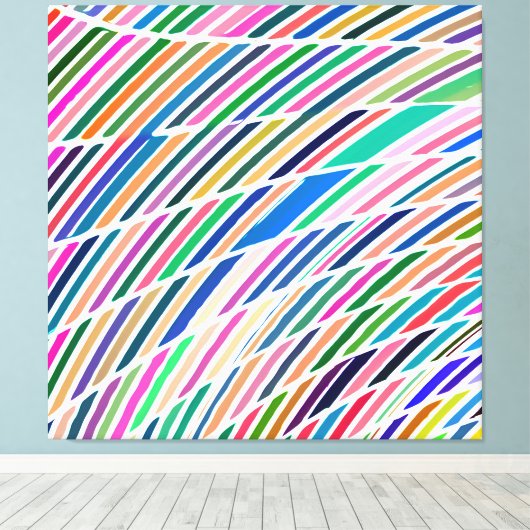 vrolijk abstract kleurenpatroon canvas afdruk (Insitu (Houten vloer))