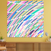 vrolijk abstract kleurenpatroon canvas afdruk (Insitu (Woonkamer))