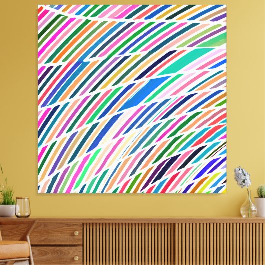 vrolijk abstract kleurenpatroon canvas afdruk (Insitu (Woonkamer))