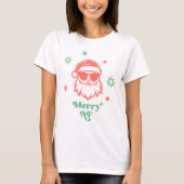 Vrolijk AF cool Santa in zonnebril retro sterren T-shirt (Voorkant)