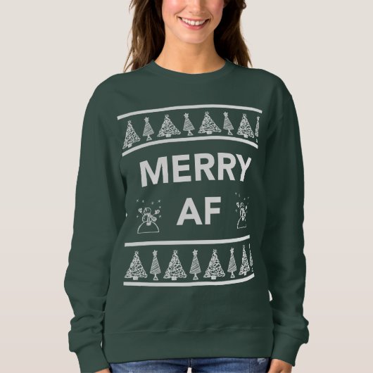 Vrolijk AF Grappig Kerstcadeau Idee Trui (Voorkant)
