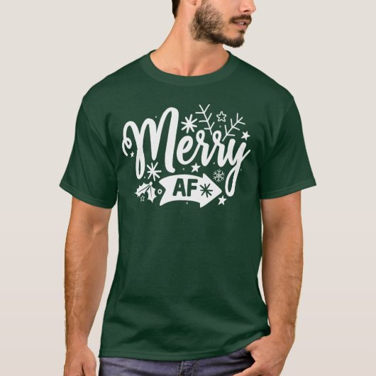 Vrolijk AF, kerst grappig T-shirt (Voorkant)