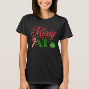 Vrolijk AF Vrolijk Kerstfeest Santa Elfs T-shirt
