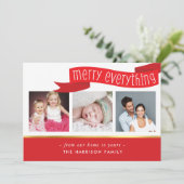 VROLIJK ALLES BANNER 3 foto instagram vierkanten Feestdagenkaart (Staand voorkant)