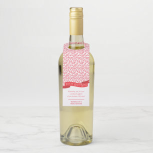 VROLIJK ALLES BANNER modern gebladerte patroon roo Flessenhanger