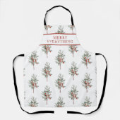 Vrolijk alles Botanisch kerstpatroon Schort (Voorkant)