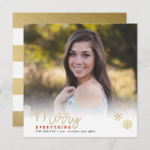 Vrolijk alles de Gouden Vierkante Kaart van de (Voorkant / Achterkant)