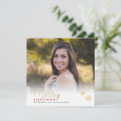 Vrolijk alles de Gouden Vierkante Kaart van de (Staand voorkant)