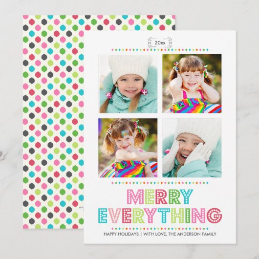 Vrolijk alles de Kaart van het Vakantie van de (Voorkant / Achterkant)