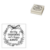 Vrolijk alles & een gelukkig altijd | Fun Holiday Rubberstempel (Gestempeld)