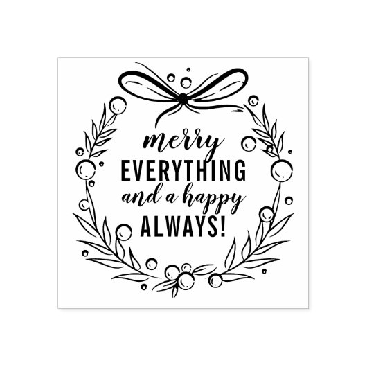 Vrolijk alles & een gelukkig altijd | Fun Holiday Rubberstempel (Afrduk)