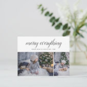 Vrolijk alles Elegant Script Foto Vakantie Feestdagenkaart (Staand voorkant)