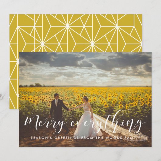 Vrolijk alles Elegante Kerstfoto Feestdagenkaart (Voorkant / Achterkant)