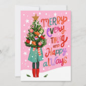 Vrolijk alles en vrolijk altijd Schattige kerstfee Feestdagenkaart (Voorkant)