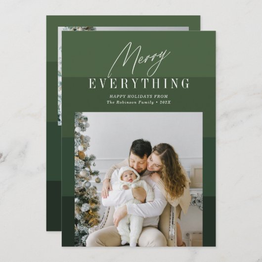 Vrolijk alles feestelijk kerstscript feestdagenkaart (Voorkant / Achterkant)