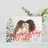 Vrolijk alles Foto rode tekst Feestdagenkaart (Staand voorkant)