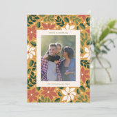 Vrolijk alles geel groen botanische foto feestdagenkaart (Staand voorkant)