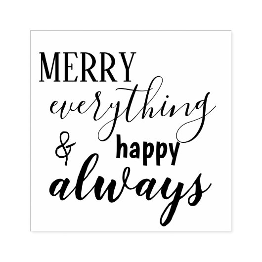 Vrolijk alles & Gelukkig altijd rubberen stempel (Afrduk)