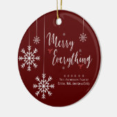 Vrolijk Alles Gepersonaliseerde Kerst Keramisch Ornament (Links)