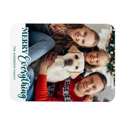 Vrolijk alles gepersonaliseerde moderne familie fo magneet (Horizontaal)