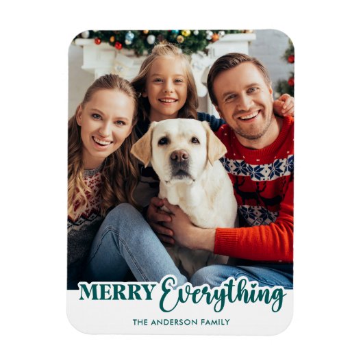 Vrolijk alles gepersonaliseerde moderne familie fo magneet (Verticaal)