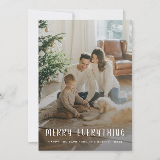 Vrolijk Alles Gezellig Familie Foto Kerstmis Feestdagenkaart (Voorkant)