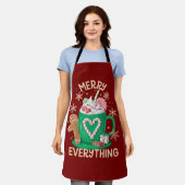 Vrolijk Alles Gingerbread Koffie Latte Xmas Schort (Gedragen)