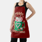 Vrolijk Alles Gingerbread Koffie Latte Xmas Schort (Insitu)