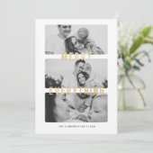 Vrolijk alles Gold Foil Vakantie Kaart (Staand voorkant)