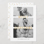 Vrolijk alles Gold Foil Vakantie Kaart (Voorkant / Achterkant)