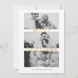 Vrolijk alles Gold Foil Vakantie Kaart