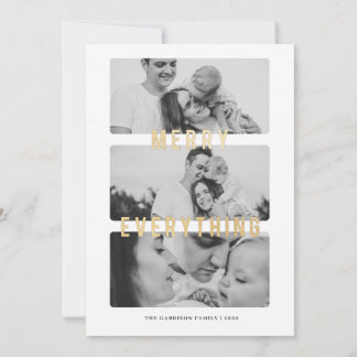 Vrolijk alles Gold Foil Vakantie Kaart