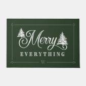 Vrolijk alles groene dennenbomen familie monogram deurmat (Voorkant)