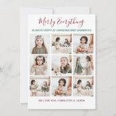 Vrolijk alles grootouders 9 Foto Kerstmis Feestdagenkaart (Voorkant)