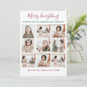 Vrolijk alles grootouders 9 Foto Kerstmis Feestdagenkaart (Staand voorkant)