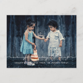 Vrolijk alles Handgeschreven script vakantie foto Briefkaart