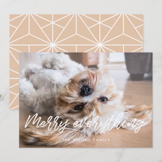 Vrolijk alles Kerstmis Moderne foto Feestdagenkaart (Voorkant / Achterkant)