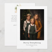 Vrolijk alles, minimale kerstfoto feestdagenkaart (Voorkant / Achterkant)