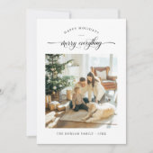 Vrolijk alles Minimalistische Familiefoto Kerstmis Feestdagenkaart (Voorkant)