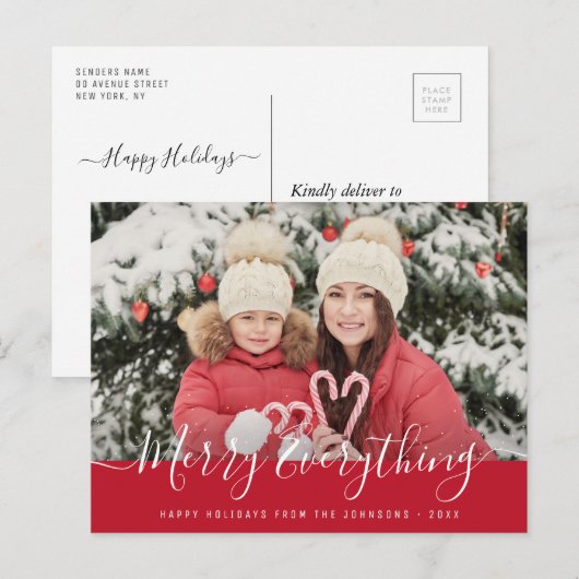 Vrolijk alles Modern feestdagen briefkaart (Voorkant / Achterkant)