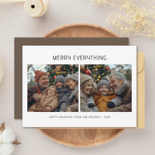 Vrolijk Alles Moderne Familie Kerstfoto Feestdagenkaart
