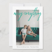 Vrolijk alles Moderne Kerst 4 Foto kleurrijk Feestdagenkaart (Voorkant)