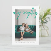 Vrolijk alles Moderne Kerst 4 Foto kleurrijk Feestdagenkaart (Staand voorkant)