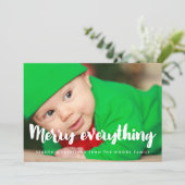 Vrolijk Alles Moderne Kerstfoto Feestdagenkaart (Staand voorkant)